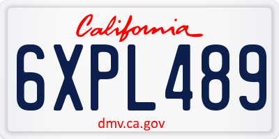 CA license plate 6XPL489