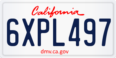 CA license plate 6XPL497