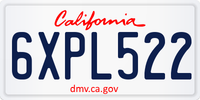 CA license plate 6XPL522