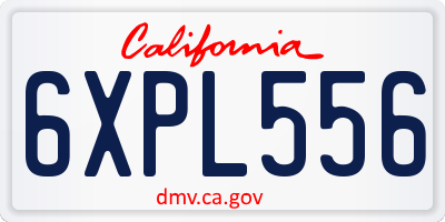 CA license plate 6XPL556