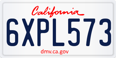 CA license plate 6XPL573
