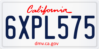 CA license plate 6XPL575