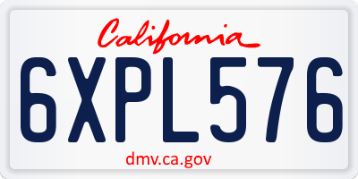 CA license plate 6XPL576