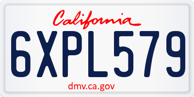 CA license plate 6XPL579