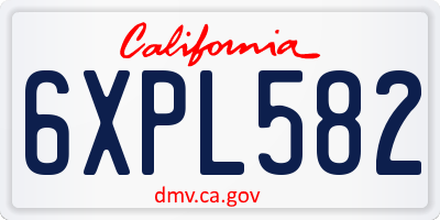 CA license plate 6XPL582