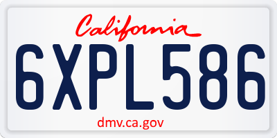 CA license plate 6XPL586
