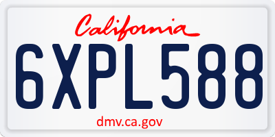 CA license plate 6XPL588