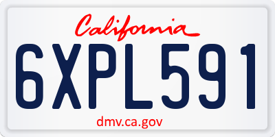 CA license plate 6XPL591