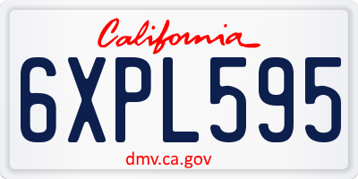 CA license plate 6XPL595