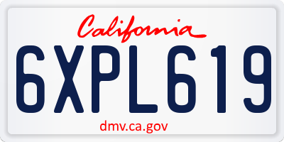 CA license plate 6XPL619