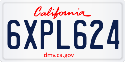 CA license plate 6XPL624