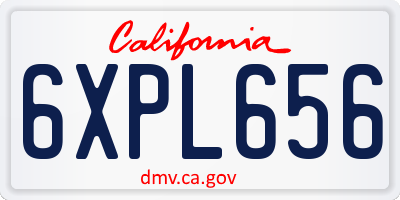 CA license plate 6XPL656