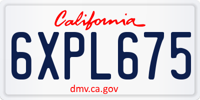 CA license plate 6XPL675