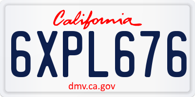 CA license plate 6XPL676