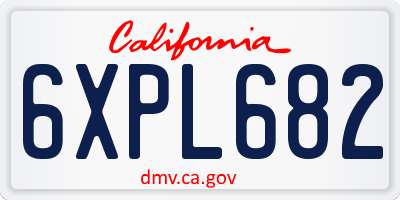 CA license plate 6XPL682
