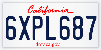 CA license plate 6XPL687