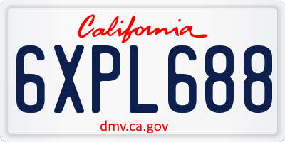 CA license plate 6XPL688