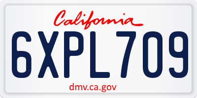 CA license plate 6XPL709