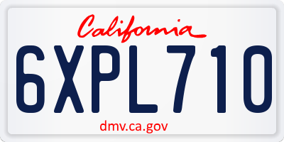 CA license plate 6XPL710