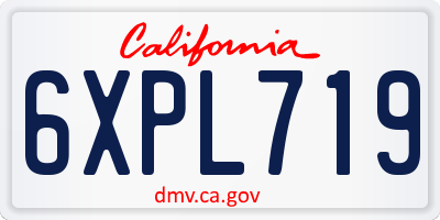 CA license plate 6XPL719