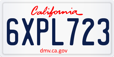 CA license plate 6XPL723