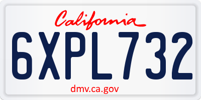 CA license plate 6XPL732