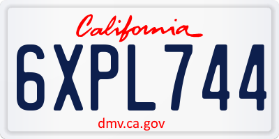 CA license plate 6XPL744