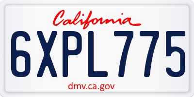 CA license plate 6XPL775