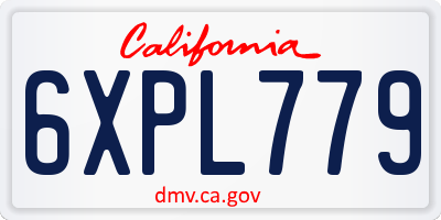 CA license plate 6XPL779
