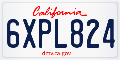 CA license plate 6XPL824