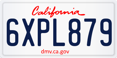 CA license plate 6XPL879