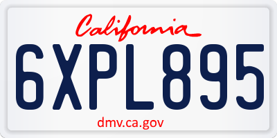 CA license plate 6XPL895