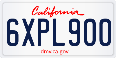 CA license plate 6XPL900