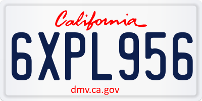 CA license plate 6XPL956