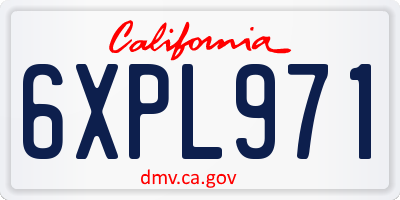 CA license plate 6XPL971