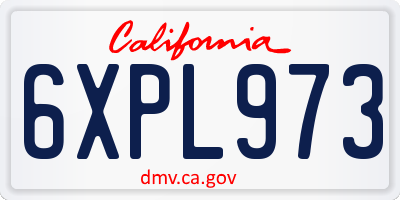 CA license plate 6XPL973
