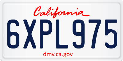 CA license plate 6XPL975