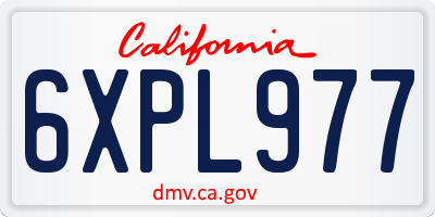 CA license plate 6XPL977