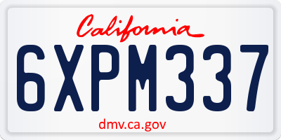 CA license plate 6XPM337