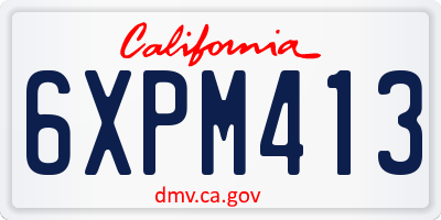 CA license plate 6XPM413