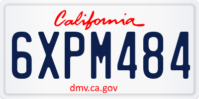 CA license plate 6XPM484