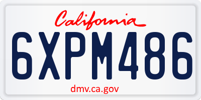 CA license plate 6XPM486