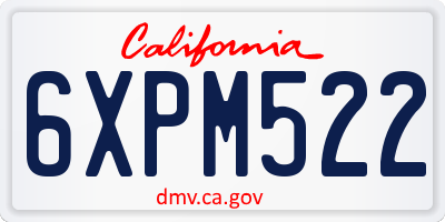 CA license plate 6XPM522