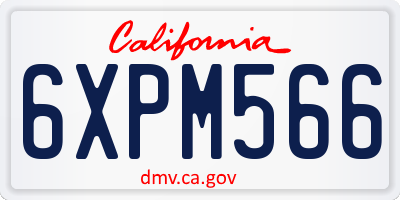 CA license plate 6XPM566