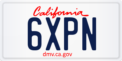 CA license plate 6XPN