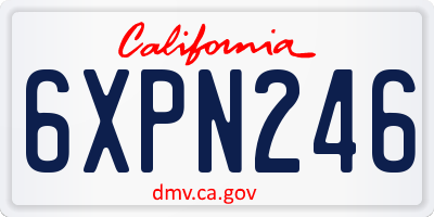 CA license plate 6XPN246