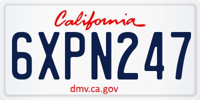 CA license plate 6XPN247