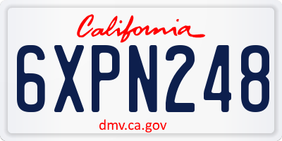 CA license plate 6XPN248