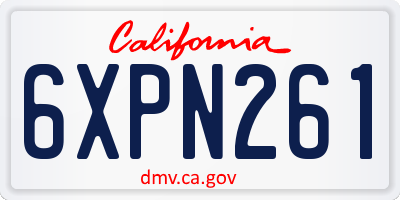 CA license plate 6XPN261