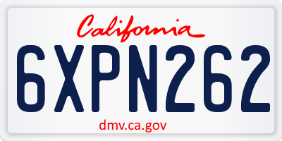 CA license plate 6XPN262